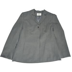 Kasper ASL Womens Blazer Gray Size 14 Career Workwear Jacket Polyester Rayon